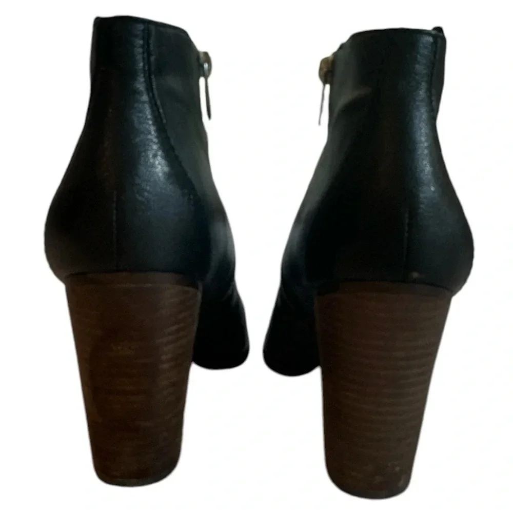 Coach Haven Black Leather Booties with Heel size 8 B